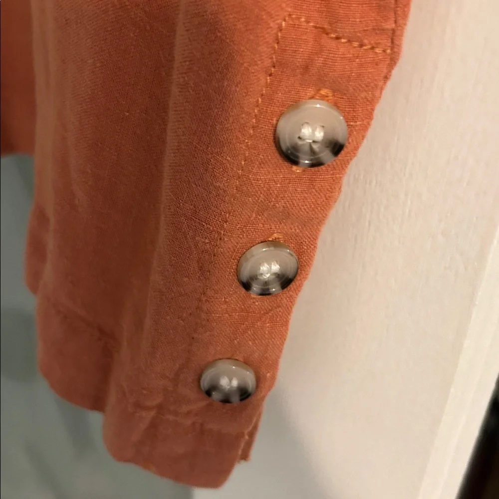 Sigrid Olsen Terracotta 100% Linen Top - Picture 4 of 4